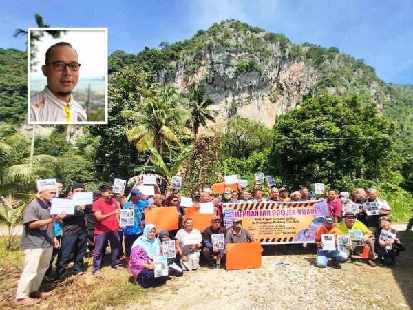 Beberapa penduduk dan wakil NGO mengadakan pertemuan berhubung isu kelulusan kuari di Gunung Baling dan Gunung Pulai dengan melancarkan petisyen secara dalam talian. Gambar kecil: Mohd Sobri