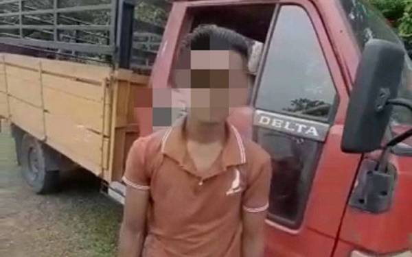 Video tular turut memaparkan lelaki warga asing yang disyaki memandu sebuah lori.