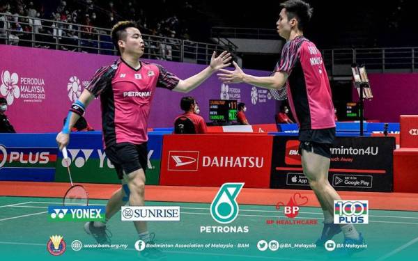 Aaron-Wooi Yik mara ke suku akhir Masters Malaysia 2022. Foto Facebook BAM
