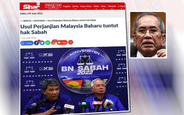 Laporan Sinar Harian (Gambar kecil: Wan Junaidi)