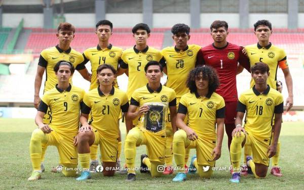 Skuad Harimau Muda yang menggalas cabaran Malaysia di Kejuaraan AFF B-19 2022. - Foto FAM