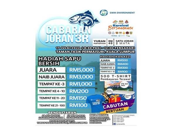 Hadiah ditawarkan dalam Cabaran Joran 3R.
