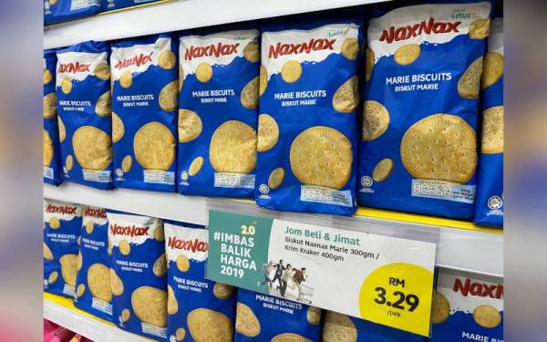 Nax Nax Marie Biscuits merupakan antara produk jenama Lotus's yang ditawarkan dengan harga yang berpatutan menerusi kempen #ImbasBalik Harga 2019.