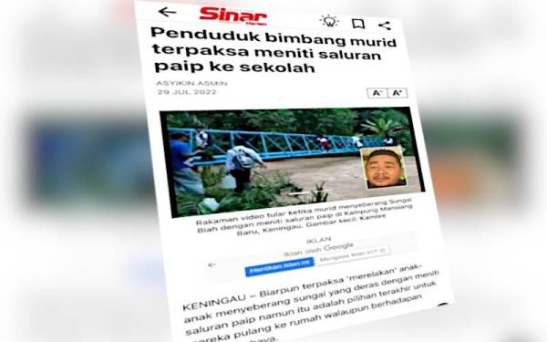 Laporan Sinar Harian.