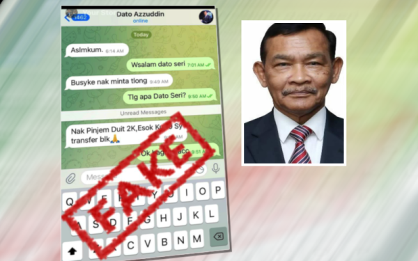 Azzuddin (gambar kecil) kecewa apabila nombor telefon bimbitnya digunakan 'scammer' untuk memperdayakan orang ramai.