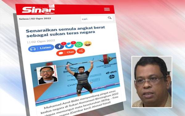 Laporan Sinar Harian pada Selasa. (Gambar kecil: Ayub)