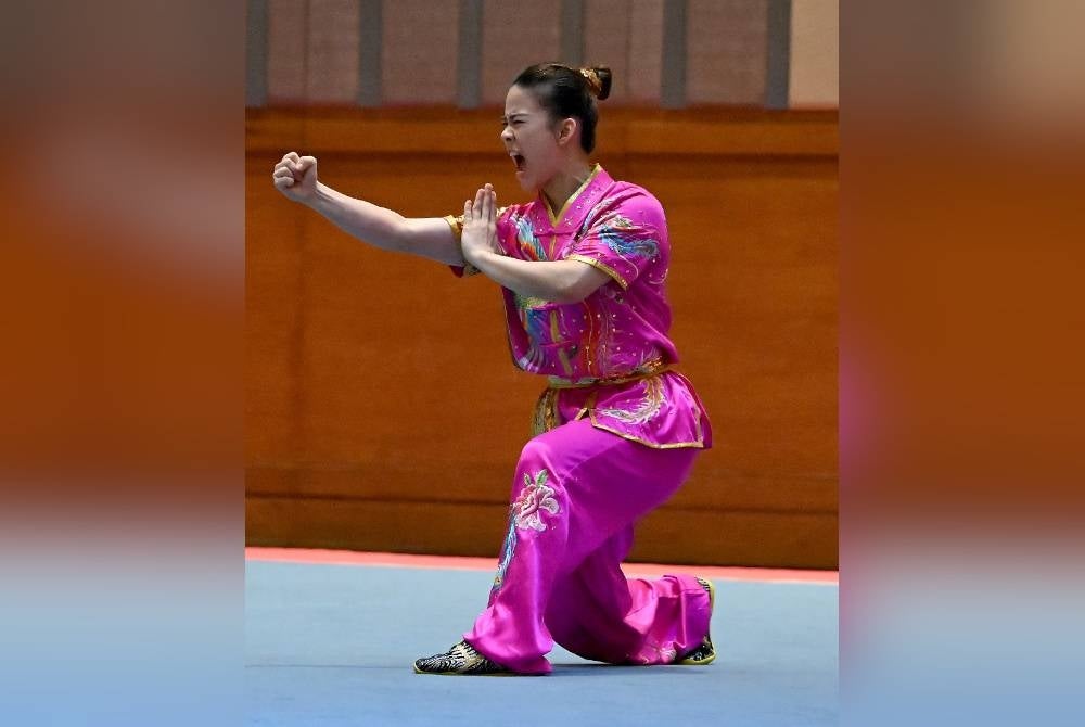 Cheong Min ketika beraksi dalam acara Nanquan individu wanita di temasya AUG 2022