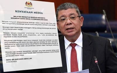 Saifuddin - Foto Bernama. (Gambar dalam) Kenyataan media Malaysia mengutuk sekeras-kerasnya Serangan Udara yang dilancarkan Israel ke atas Semenanjung Gaza.
