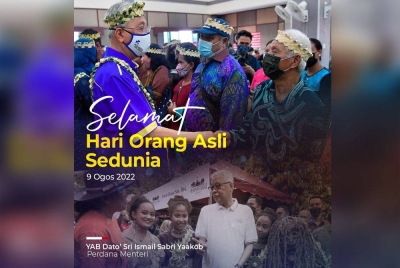 Perkongsian di Facebook Ismail Sabri sempena Hari Antarabangsa Orang Asal Sedunia.