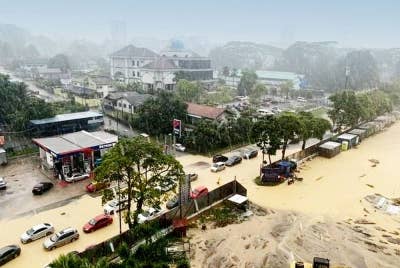 Keadaan banjir kilat di sekitar bandar raya Johor Bahru pada 2 Ogos lalu.