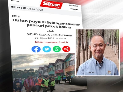 Laporan Sinar Harian pada Sabtu. (Gambar kecil : Ahmad Fadzil)