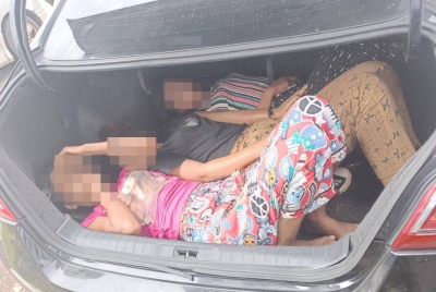 Tiga PATI wanita warga Myanmar dipercayai bersembunyi di dalam but kereta sejak dari Kota Bharu.