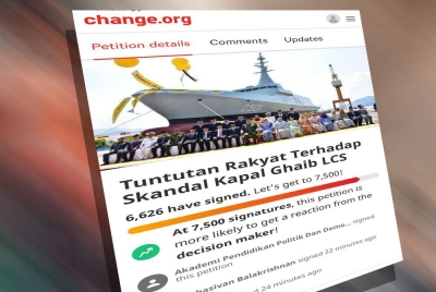 Petisyen tuntutan rakyat agar skandal kapal tempur pesisir (LCS) disiasat tanpa campur tangan politik dilancarkan dua hari lalu.