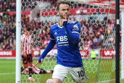 Penyerang Leicester City, James Maddison pasti menjadi taruhan untuk merobek gawang Arsenal Sabtu ini. - Foto ESPN