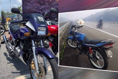 Motosikal milik Mohamad Adib (kiri) dan motosikal Muhamad Nor Hafiz (kanan) yang dilarikan pencuri dalam kejadian awal pagi Ahad.