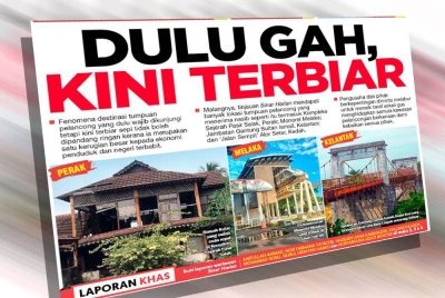 Laporan muka depan akhbar Sinar Harian pada Isnin.