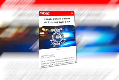 Laporan Sinar Harian pada 9 Ogos lalu.