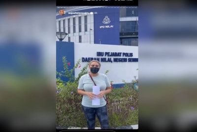 Zarina Anjoulie membuat laporan polis pada Selasa.