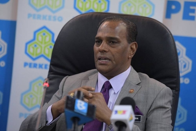 Menteri Sumber Manusia Datuk Seri M Saravanan pada sidang media khas di Wisma HRD Corp hari ini. - Foto Bernama