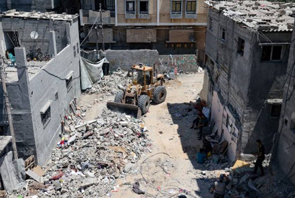 Sebahagian struktur yang musnah dibedil rejim Zionis di Rafah, selatan Genting Gaza.