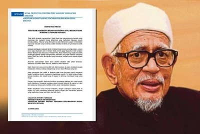 Abdul Hadi dan kenyataan media daripada Penasihat Buruh Antarabangsa Persatuan Khidmat Nasihat Pencarum Perlindungan Sosial Malaysia.