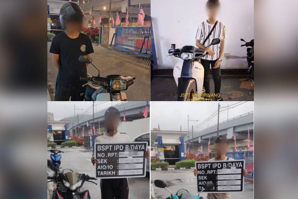 Empat remaja ditahan selepas didapati melakukan aksi Superman pada malam Ahad.