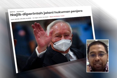 Mahkamah Persekutuan mengekalkan sabitan dan hukuman 12 tahun penjara serta denda RM210 juta terhadap Najib. Gambar kecil: Nizam Mahshar