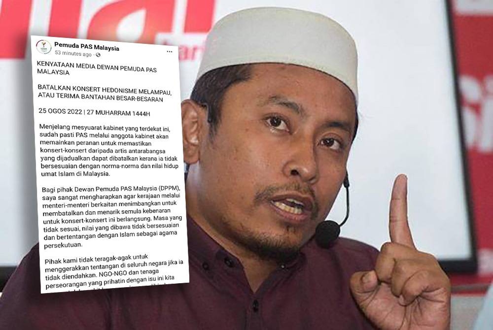Ahmad Fadhli Shaari, tangkap layar kenyataan Ahmad FaAdhli yang dimuat naik di laman Facebook Pemuda Pas.