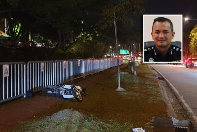 Lokasi kejadian membabitkan seorang lelaki cedera ditembak di Kota Damansara di sini pada Rabu. (Gambar kecil: Mohamad Fakhrudin)