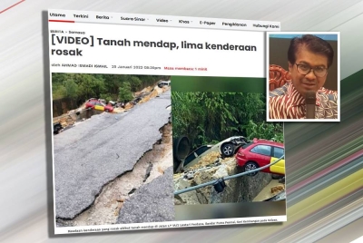 Keratan laporan Sinar Harian pada 25 Januari lalu. Gambar kecil: Johary