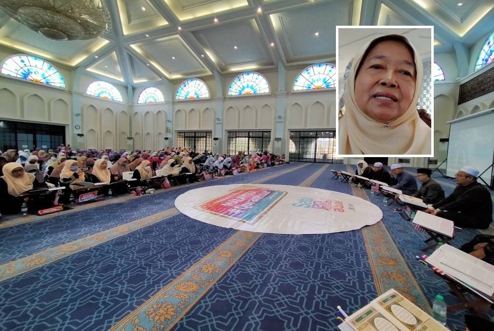 Penganjuran program Malaysia #QuranHour di Masjid Sultan Azlan Shah berjaya menarik kehadiran 500 peserta. Gambar kecil: Normah Hanum