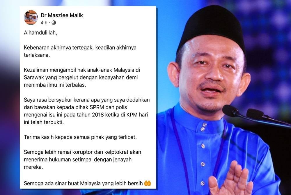 Dr Maszlee - Foto Sinar Harian/ROSLI TALIB (Gambar kecil: Hantaran Maszlee di Facebooknya pada Khamis.)