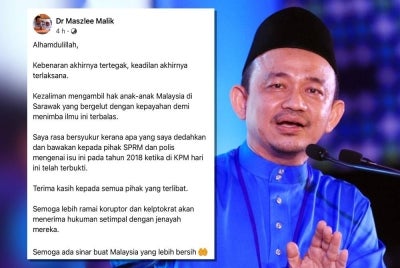 Dr Maszlee - Foto Sinar Harian/ROSLI TALIB (Gambar kecil: Hantaran Maszlee di Facebooknya pada Khamis.)