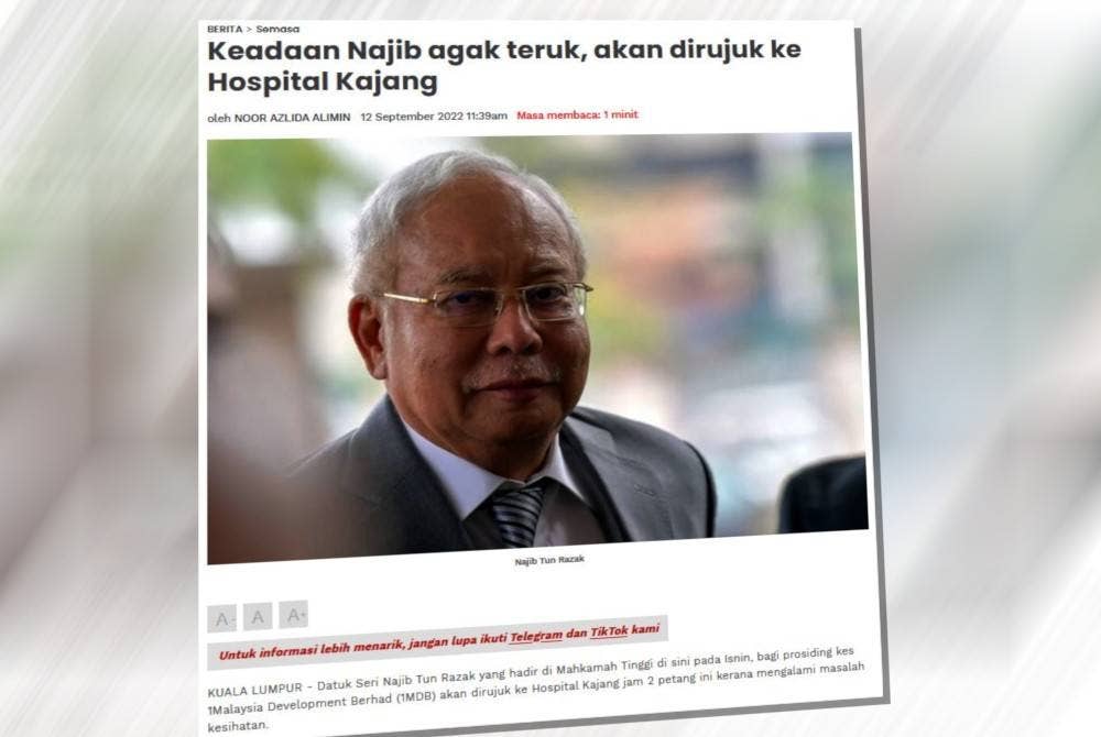 Laporan Sinar Harian pada Isnin.