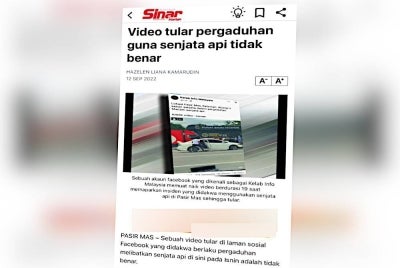 Laporan Sinar Harian.