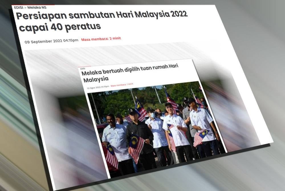 Tangkap layar laporan Sinar Harian pada 9 September 2022.