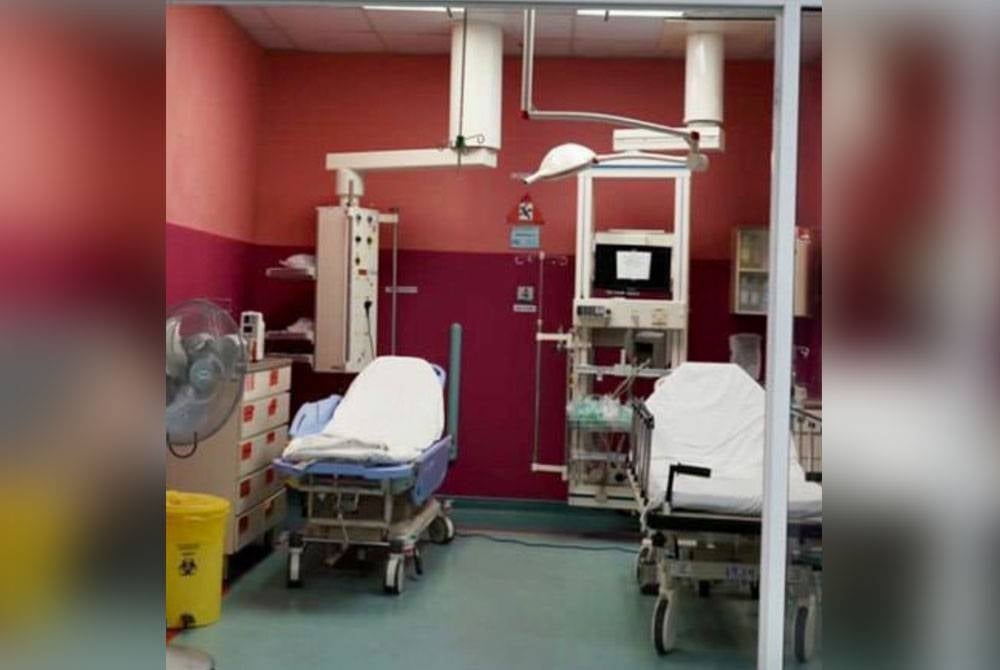 Keadaan di lokasi kejadian di sebuah hospital di Ampang. - Foto ihsan Polis Ampang Jaya.