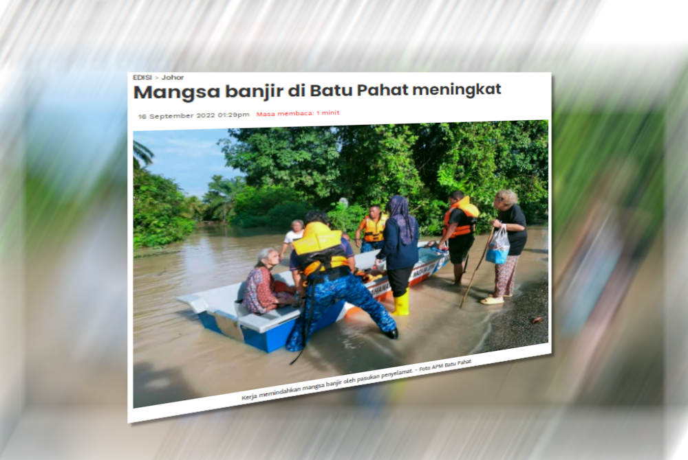 Tangkap layar laporan Sinar Harian pada 16 September 2022.