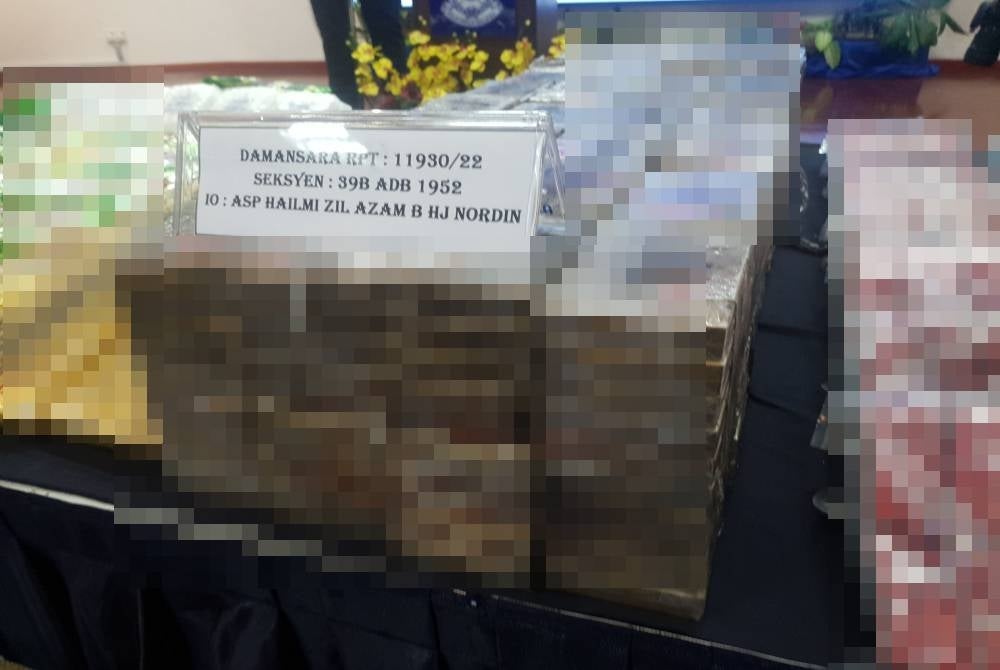 355 bungkusan heroin base yang berjaya dirampas dalam operasi terbabit