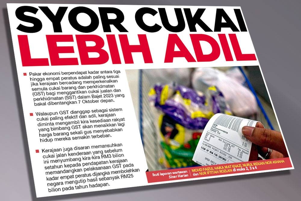 Laporan muka depan Sinar Harian pada Rabu.