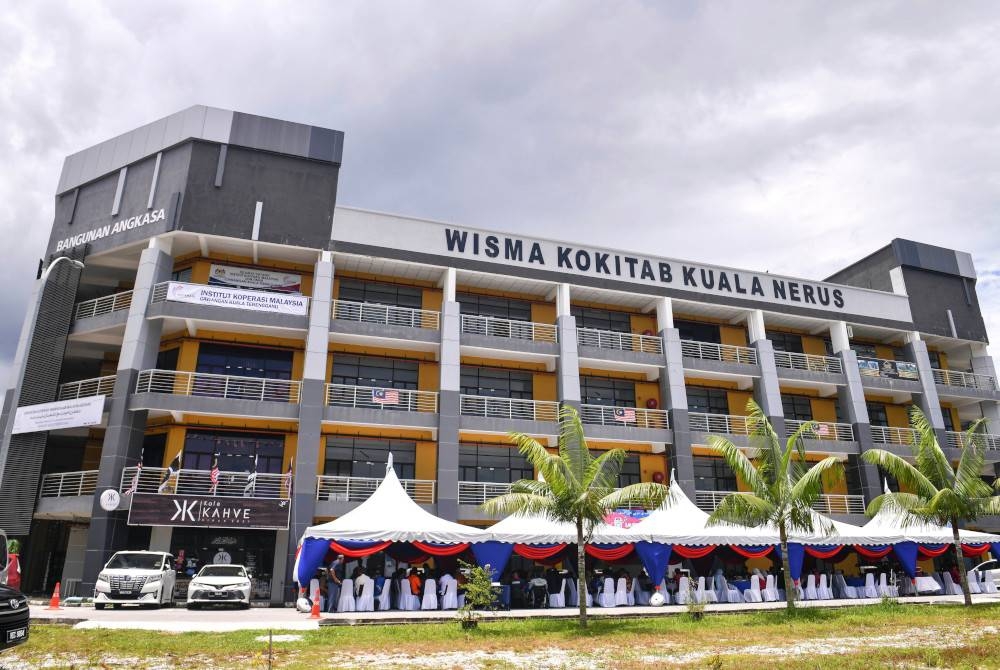 Pejabat Baharu Institut Koperasi Malaysia Zon Timur Cawangan Kuala Terengganu di Wisma Koperasi Kakitangan Kerajaan Terengganu (KOKITAB) Kuala Nerus, pada Khamis. - Foto Bernama
