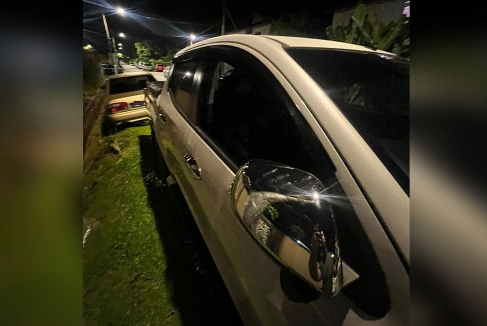 Cermin tempat duduk pemandu sebuah kereta dipecahkan seorang lelaki sebelum melarikan sekotak tepung gandum dalam kejadian di Taman Kota Masai, Pasir Gudang pada Sabtu