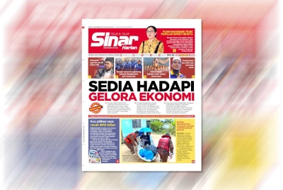 Laporan muka depan Sinar Harian pada Isnin.