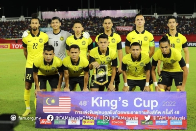Kesebelasan utama skuad Harimau Malaya yang diturunkan ketika berdepan Thailand pada saingan Piala Raja Thailand. Foto: FAM