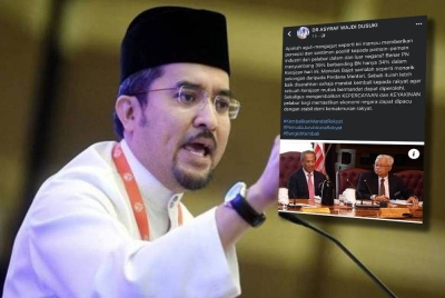 Asyraf Wajdi dan tangkap layar Facebook Asyraf Wajdi pada Jumaat