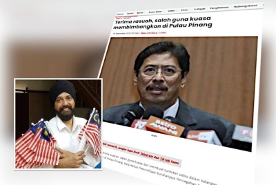 Laporan Sinar Harian pada Khamis. (gambar kecil: Baljit Singh)