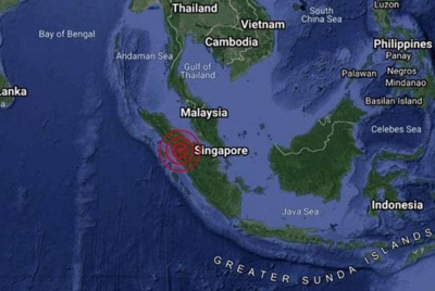 Gempa itu berlaku pada jarak 286 kilometer barat daya dari Sabak Bernam, Selangor.