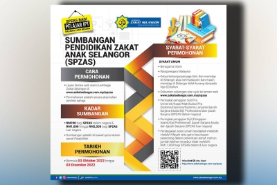 Info grafik SPZAS yang dibuka secara dalam talian bermula pada Isnin.