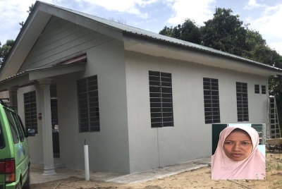 Rumah yang dibina oleh Maik kepada Roslizawati perlu dilengkapi kemudahan elektrik dan air. (Gambar dalam : Roslizawati)