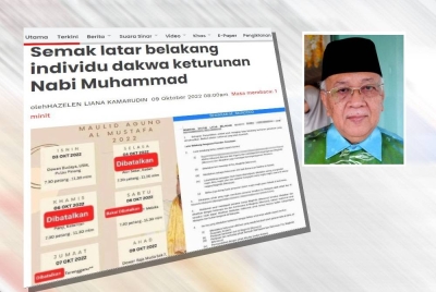 Laporan Sinar Harian pada Ahad. Gambar kecil: Mohd Yusof